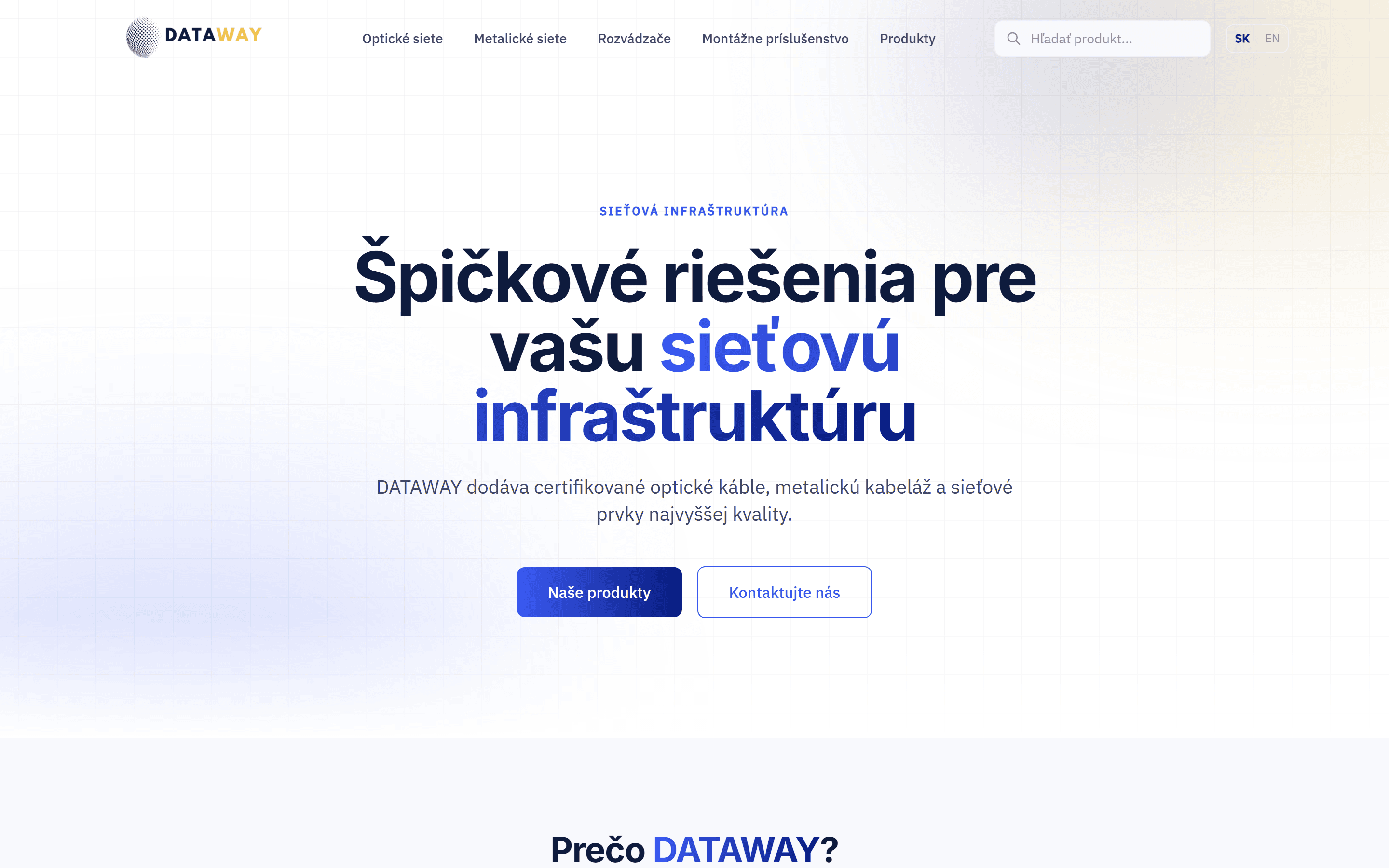 Screenshot webu DATAWAY